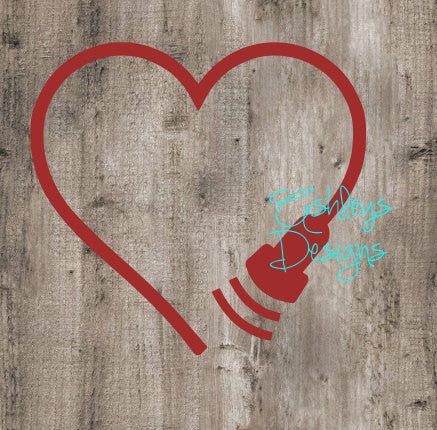 Ultrasound Heart Monogram SVg File