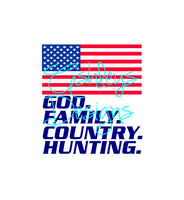 God Family Country Hunting American Flag SVG File