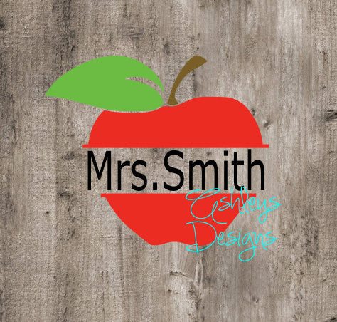 Split Apple Back to School Teacher SVG File