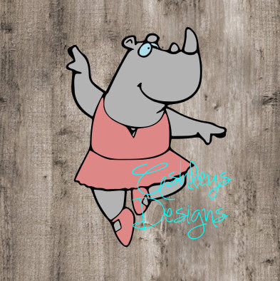 Rhino in a Tutu SVG File