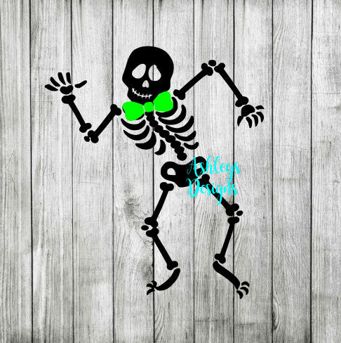 Dancing Skeleton Bow Tie Halloween SVG File