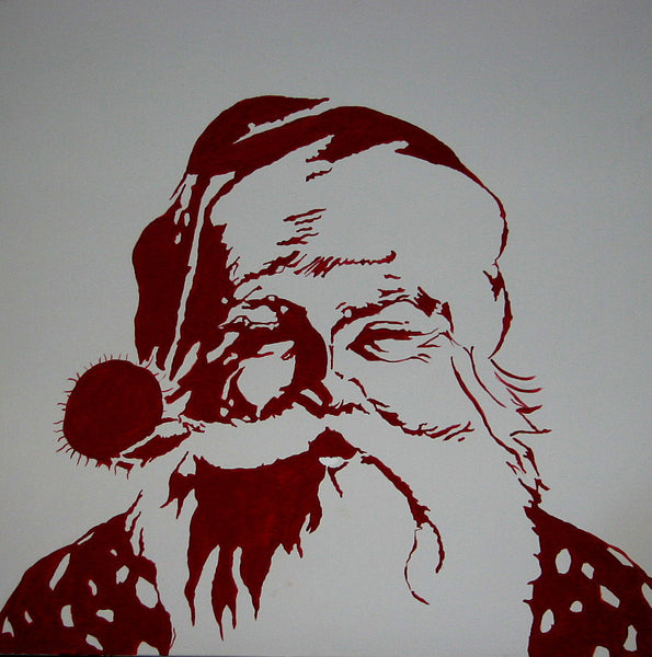 Santa Claus Stencil Silhouette SVG Cutting File