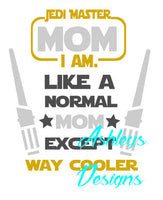 Jedi Mom Dad Star Wars SVG DXF File