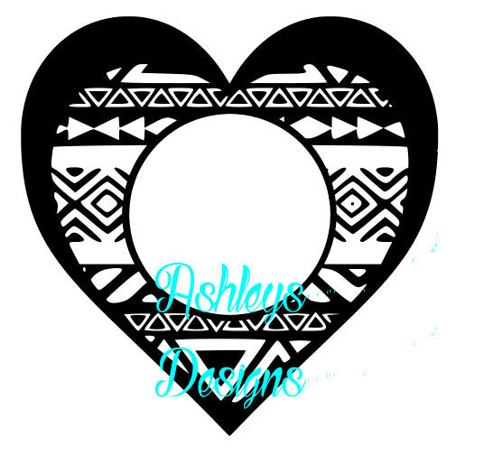 Aztec Heart Monogram SVG File