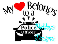 My Heart Belongs to a Police Officer SVG File