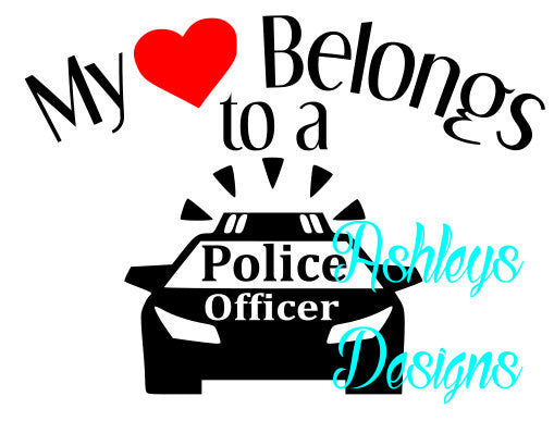 My Heart Belongs to a Police Officer SVG File