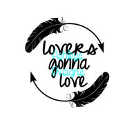 Lovers Gonna Love Feather Circle Monogram SVG File