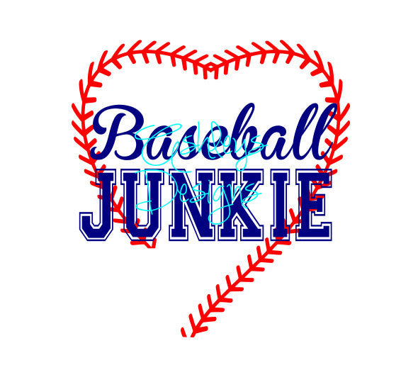 Baseball Junkie Heart Laces SVG File