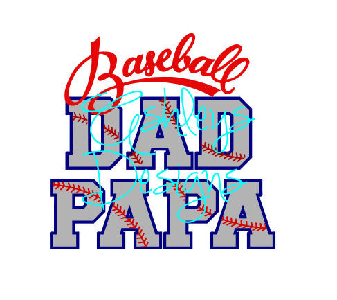 Baseball Dad Papa SVG File