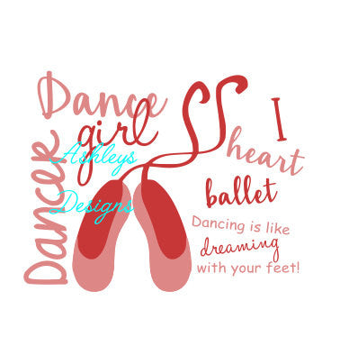 Dance Girl Ballet Word Art SVG File