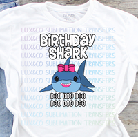Birthday Shark Girl Sublimation Transfer