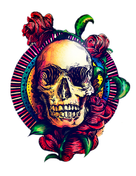 Rose Skull Sublimation Transfer