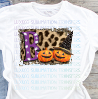 Boo Cheetah Pumpkin Sublimation Transfer