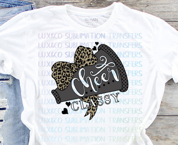 Cheer Classy Cheetah Bow Sublimation Transfer