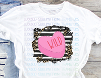 Wild Heart Valentine Cheetah Sublimation Transfer