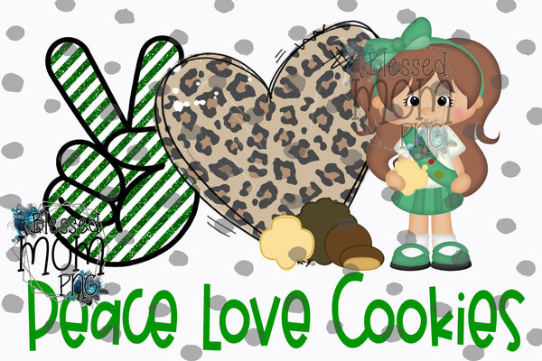 Peace Love Cookies Girl Scout Cookies  Sublimation Transfer