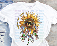 Autism Awareness Sunflower Dream Catcher Sublimation Transfer