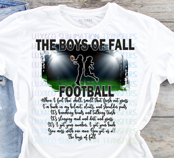 Boys of Fall Football Sublimation Transfer