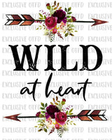 Wild at Heart Floral Arrow Sublimation Transfer